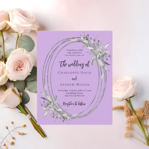 Lavender greenery wedding invitation