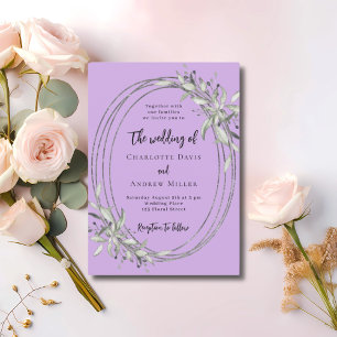 Lavender greenery wedding invitation