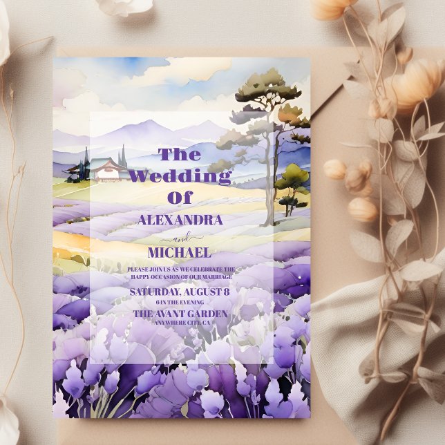 Lavender Greenery Wedding Invitation (Creator Uploaded)