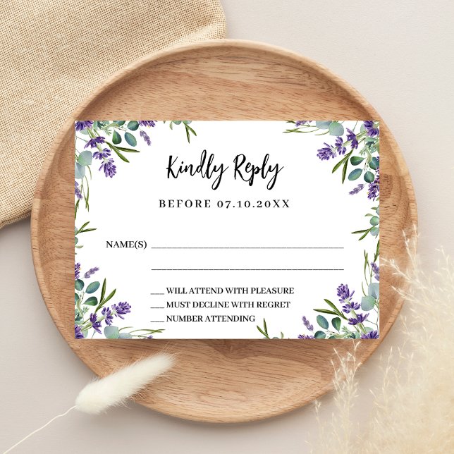 Lavender greenery wedding response RSVP Card (Creator Uploaded)