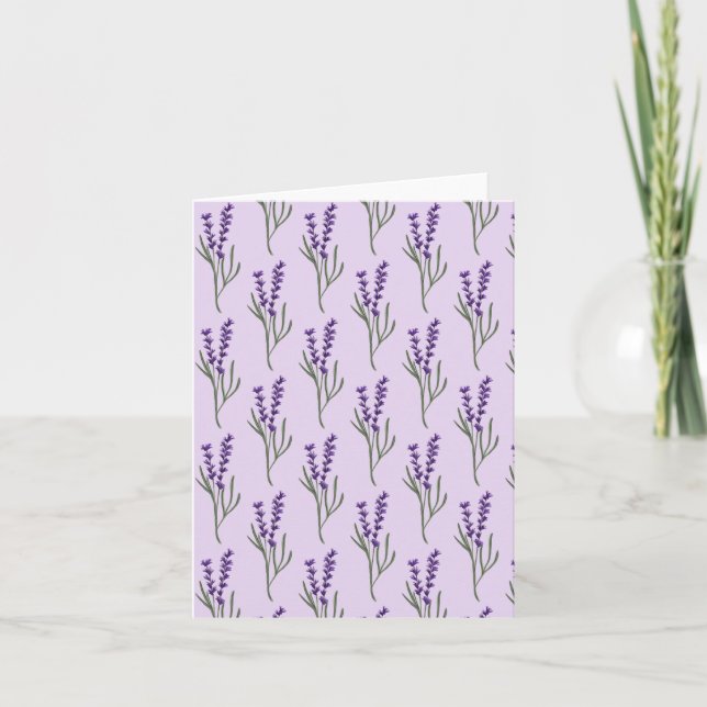 Lavender Greetings Card Purple Pattern (Front)