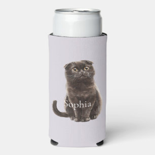 Lavender Grey Cat Seltzer Can Cooler