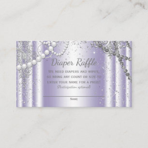 Lavender Grey Diaper Raffle Tickets Enclosure Card