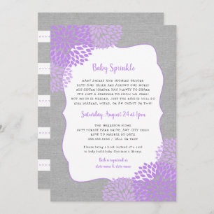 Lavender Grey Girl Baby Sprinkle invitation