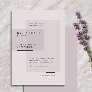 Lavender Grey Neutral Minimalist Wedding Invitation
