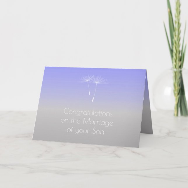 Lavender Grey Parents of Bride Congratulations Card (Front)