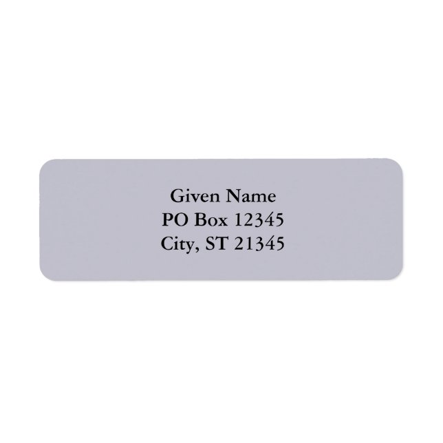 Lavender Grey Return Address Label (Front)