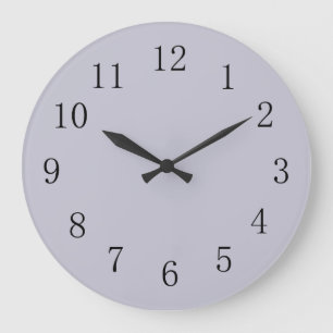 Lavender Grey Solid Colour Large Clock