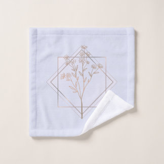 Lavender grey with golden floral design bath towel set