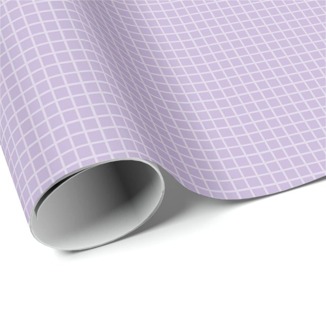 Lavender Grid Pattern for Birthday, Minimalist  Wrapping Paper (Roll Corner)