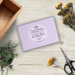 Lavender Hand-Lettered Typography Soap Classic Round Sticker