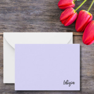 Lavender Handwritten Name Note Cards