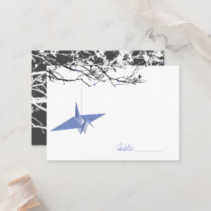 Lavender Hanging Crane On Branches Asian Wedding Place Card