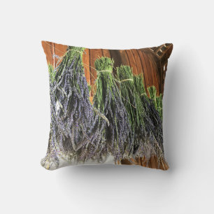 Lavender Hanging in a Barn Cushion