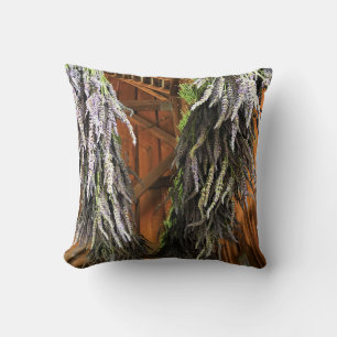 Lavender Hanging in a Barn Cushion