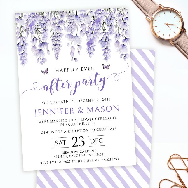 Lavender happily ever after party invitation (Creator Uploaded)
