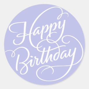 LAVENDER HAPPY BIRTHDAY   STICKER