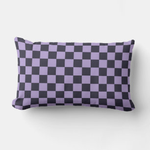 Lavender haze chequerboard pattern lumbar cushion