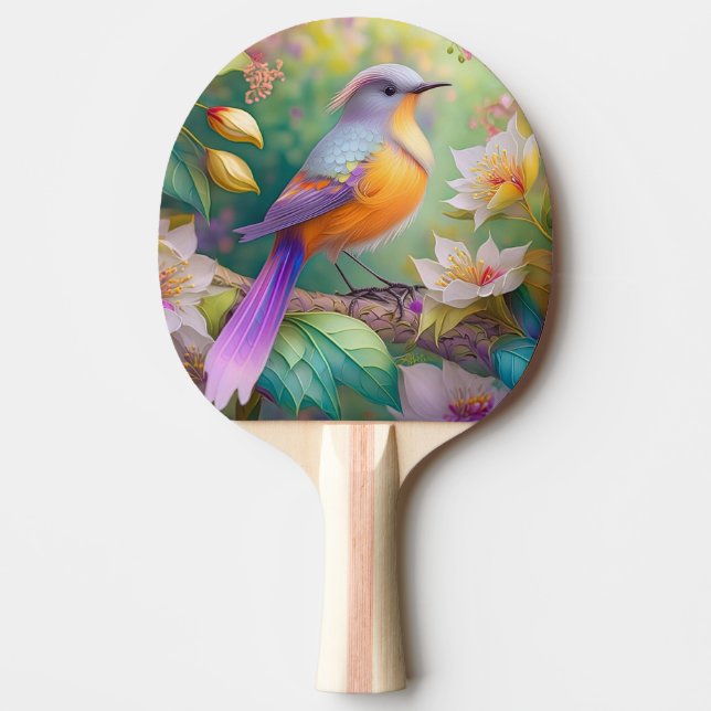 Lavender Headed Orange Breasted Fantasy Bird Ping Pong Paddle (Front)