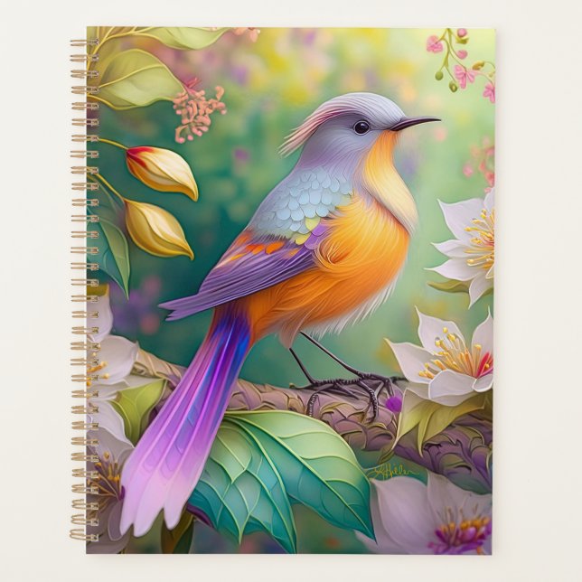 Lavender Headed Orange Breasted Fantasy Bird Planner (Front)