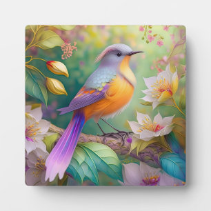 Lavender Headed Orange Breasted Fantasy Bird Plaque