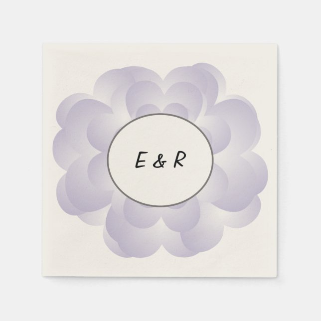 Lavender Heart Flower Napkin (Front)