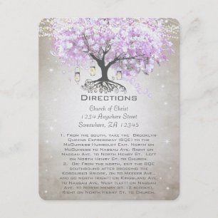 Lavender Heart Leaf Tree Wedding Direction Insert