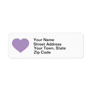 Lavender heart return address label