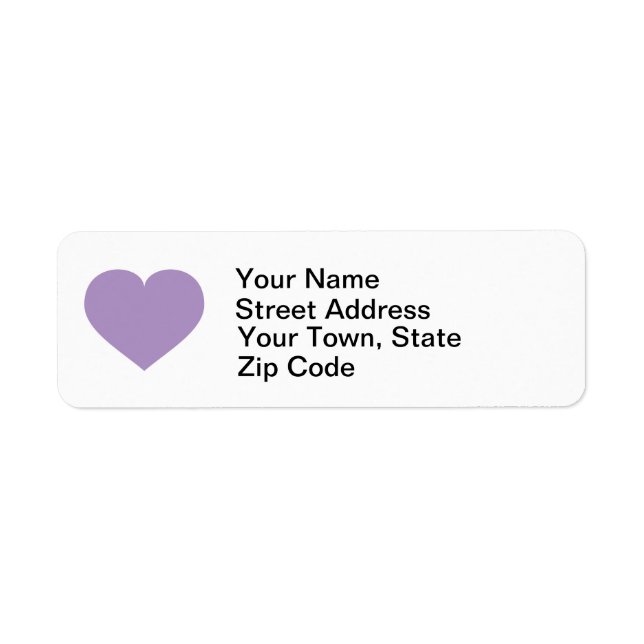 Lavender heart return address label (Front)