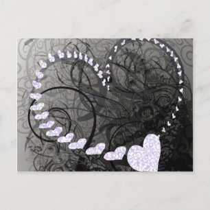 Lavender Heart Swirls Postcard