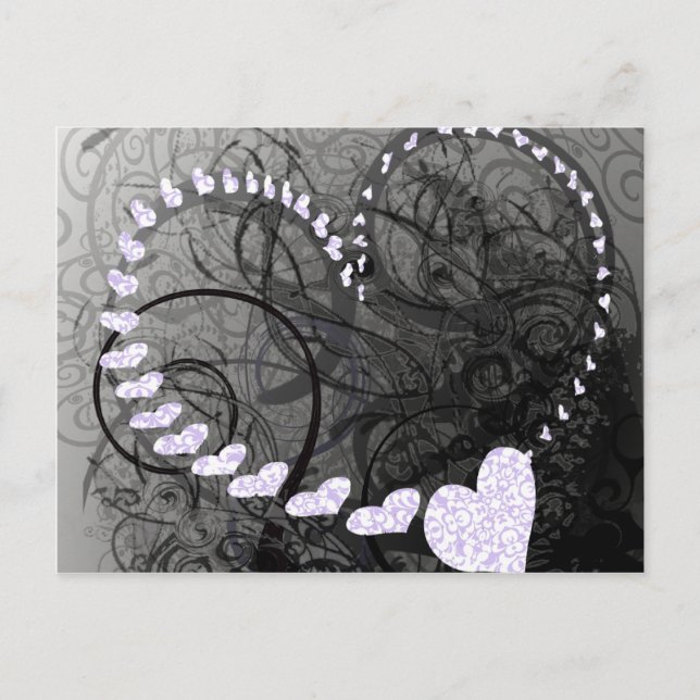 Lavender Heart Swirls Postcard (Front)