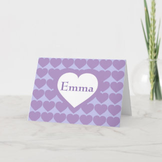 Lavender Hearts - Personalised Thank You Card