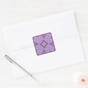 Lavender Hearts Square Sticker