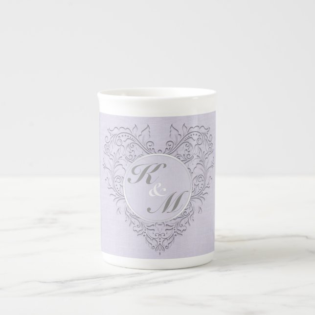 Lavender hearty Chic Bone China Mug (Front)