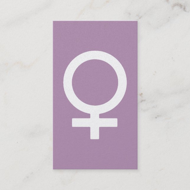 Lavender Herb Female Symbol Business Card (Front)