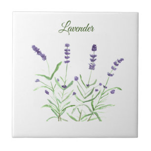 Lavender Herb Greenery Kitchen Green Purple Ceramic Tile