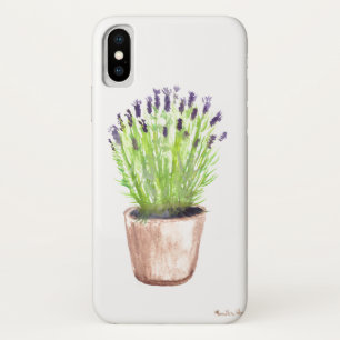 Lavender herb pot plant watercolor purple  iPhone x case