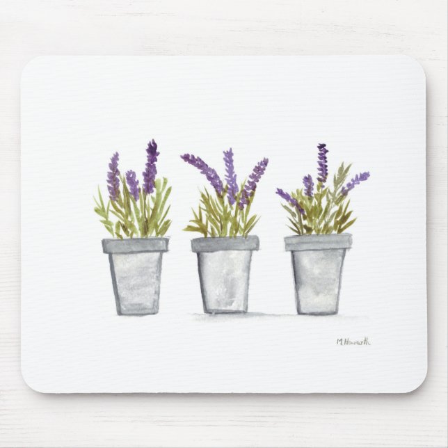 Lavender herb pots mouse pad (Front)