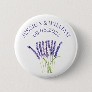 Lavender Herb watercolor rustic purple floral 6 Cm Round Badge