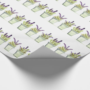 Lavender herbs watercolor Elegant Purple Flowers W Wrapping Paper