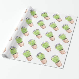 Lavender herbs watercolor Purple Flowers Violet Wr Wrapping Paper