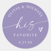 Lavender His Favorite Modern Wedding Treat Bag