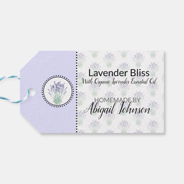 Lavender Homemade Bath & Body  Gift Tags (Back Horizontal)