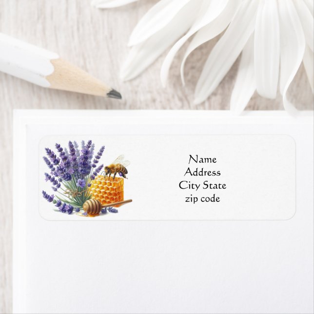 Lavender Honey Sweet Bee Return Address Label (Insitu)
