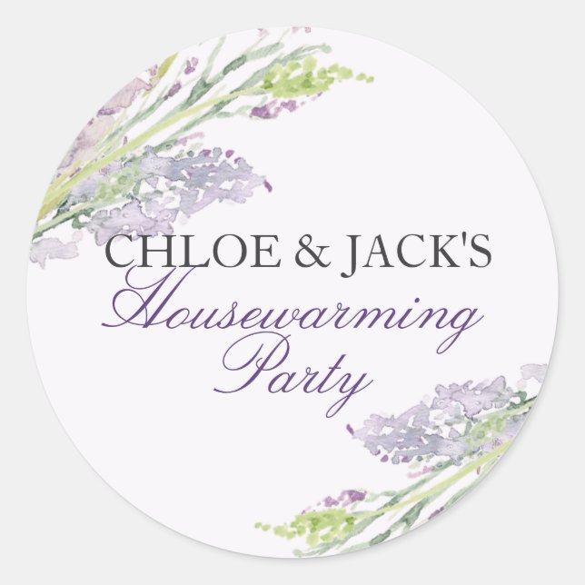 Lavender Housewarming Party Sticker (Front)