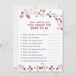 Lavender How Well Do You Know the Bride Game