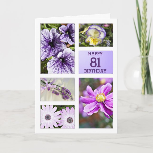Lavender hues floral 81st birthday card (Front)