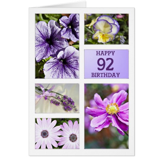Lavender hues floral 92nd birthday card