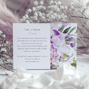 Lavender Hues Wedding Information Card Lilacs