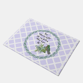 Lavender Hummingbird Leaves Doormat